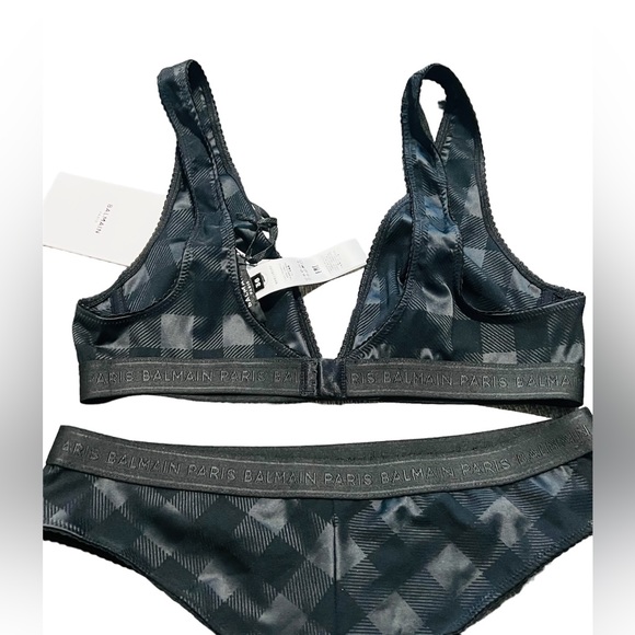 BALMAIN***Vichy Jacquard Bra and Brazilian Underwear XS**$585 - Picture 6 of 6